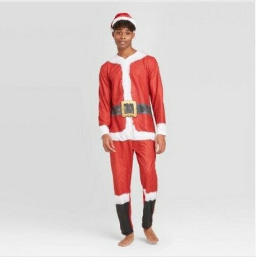 Briefly Stated Men's Santa Holiday Costume Union Suit NWT